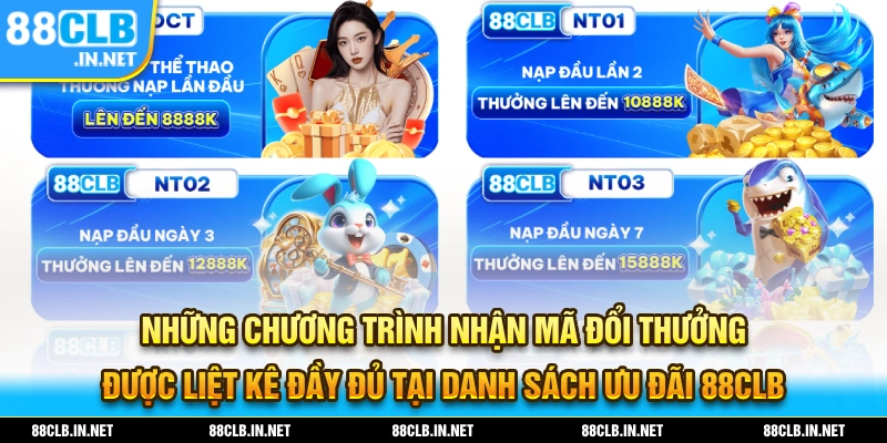 Giftcode 88CLB – Đăng Ký Ngay Để Nhận Quà Tân Thủ Hấp Dẫn 2 Những chương trình nhận ưu đãi Giftcode 88CLB hấp dẫn nhất